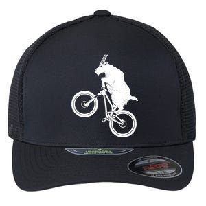 Mountain Bike Goat Funny Bicycle Day For Goat Lover Flexfit Unipanel Trucker Cap