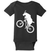 Mountain Bike Goat Funny Bicycle Day For Goat Lover Baby Bodysuit