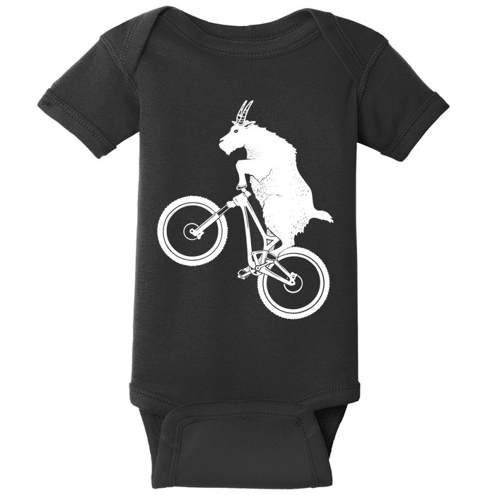 Mountain Bike Goat Funny Bicycle Day For Goat Lover Baby Bodysuit