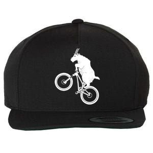 Mountain Bike Goat Funny Bicycle Day For Goat Lover Wool Snapback Cap