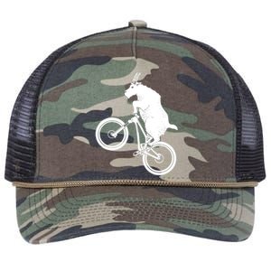 Mountain Bike Goat Funny Bicycle Day For Goat Lover Retro Rope Trucker Hat Cap