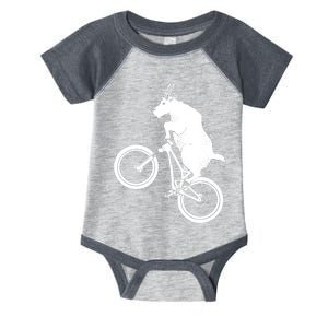 Mountain Bike Goat Funny Bicycle Day For Goat Lover Infant Baby Jersey Bodysuit