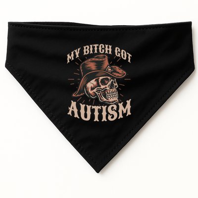 My Bitch Got Autism Funny Skeleton Meme Autistic USA-Made Doggie Bandana