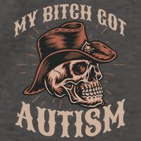 My Bitch Got Autism Funny Skeleton Meme Autistic Vector Backpack