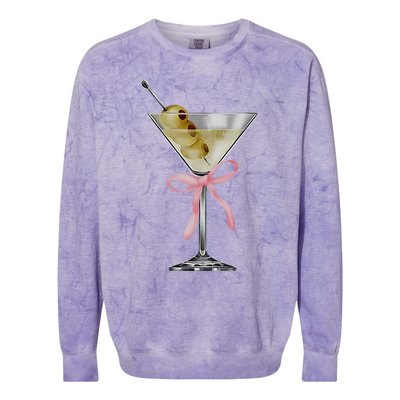 Martini Bow Graphic Colorblast Crewneck Sweatshirt