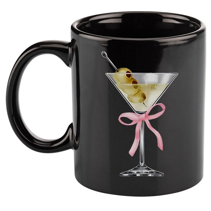 Martini Bow Graphic 11oz C Handle Ceramic Mug