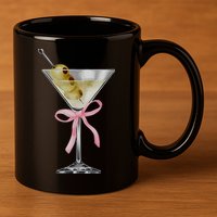 Martini Bow Graphic 11oz C Handle Ceramic Mug