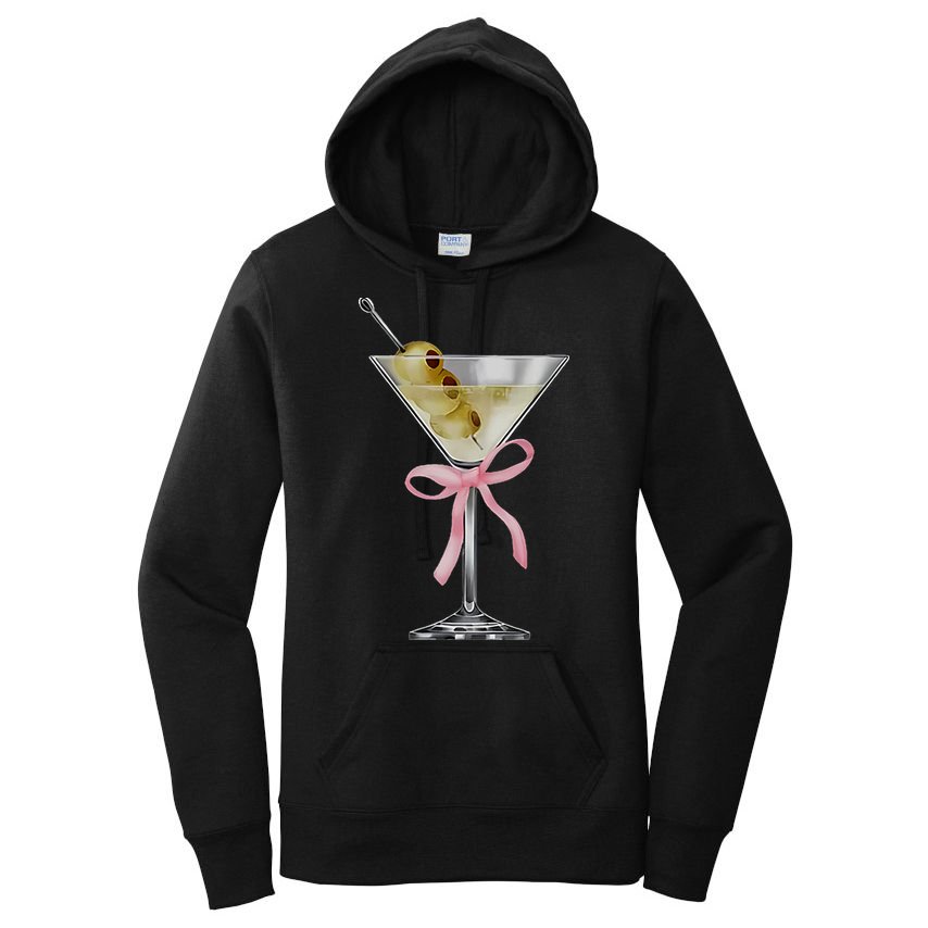 Martini Bow Graphic Women's Pullover Hoodie