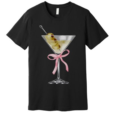 Martini Bow Graphic Premium T-Shirt