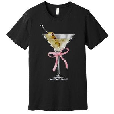 Martini Bow Graphic Premium T-Shirt