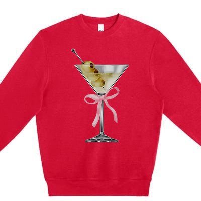 Martini Bow Graphic Premium Crewneck Sweatshirt