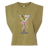 Martini Bow Graphic Garment-Dyed Women's Muscle Tee