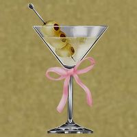 Martini Bow Graphic Garment-Dyed Women's Muscle Tee