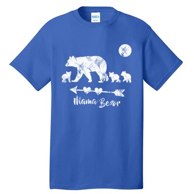 Mama Bear Gift With Three Cute Bear Cubs Mothers Day Funny Gift Tall T-Shirt