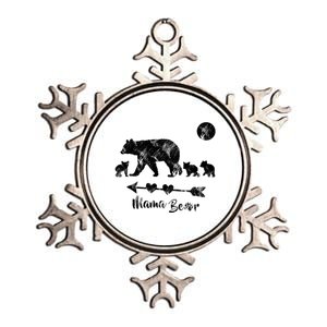 Mama Bear Gift With Three Cute Bear Cubs Mothers Day Funny Gift Metallic Star Ornament