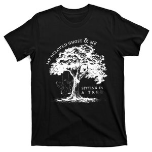 My Beloved Ghost And Me Sitting In A Tree Halloween Ghost T-Shirt