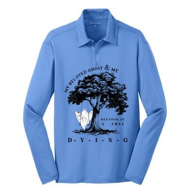 My Beloved Ghost & Me Sitting In A Tree Dying Silk Touch Performance Long Sleeve Polo