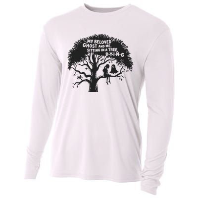 My Beloved Ghost Me Sitting In A Tree Dying Happy Halloween Cooling Performance Long Sleeve Crew