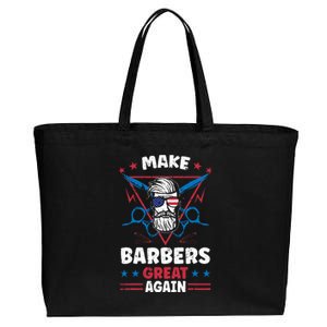 Make Barbers Great Again Cool Barbers For Trump 2024 Cotton Canvas Jumbo Tote