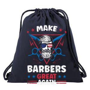 Make Barbers Great Again Cool Barbers For Trump 2024 Drawstring Bag