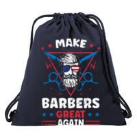 Make Barbers Great Again Cool Barbers For Trump 2024 Drawstring Bag