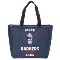 Make Barbers Great Again Cool Barbers For Trump 2024 Zip Tote Bag