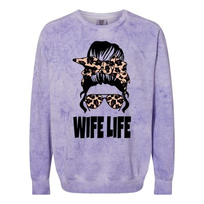 Messy Bun Great Gift Sarcastic Novelty Graphic Wife Life Meaningful Gift Colorblast Crewneck Sweatshirt