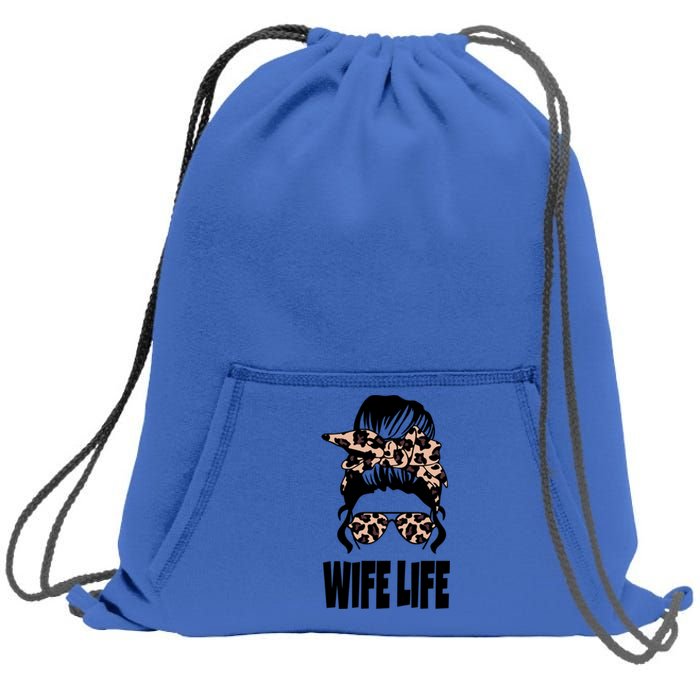 Messy Bun Great Gift Sarcastic Novelty Graphic Wife Life Meaningful Gift Sweatshirt Cinch Pack Bag