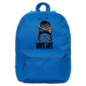 Messy Bun Great Gift Sarcastic Novelty Graphic Wife Life Meaningful Gift 16 in Basic Backpack