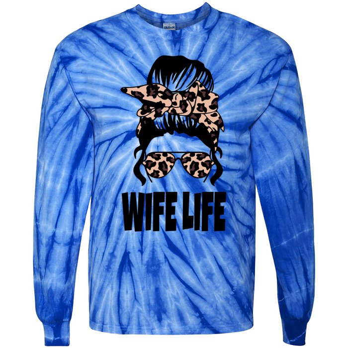 Messy Bun Great Gift Sarcastic Novelty Graphic Wife Life Meaningful Gift Tie-Dye Long Sleeve Shirt