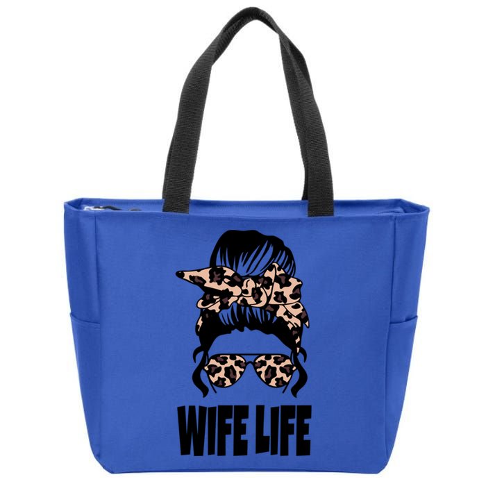 Messy Bun Great Gift Sarcastic Novelty Graphic Wife Life Meaningful Gift Zip Tote Bag