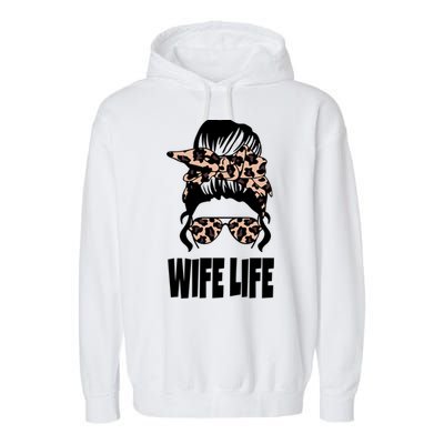 Messy Bun Great Gift Sarcastic Novelty Graphic Wife Life Meaningful Gift Garment-Dyed Fleece Hoodie