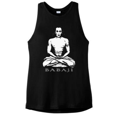 Mahavatar Babaji Guru Ascended Master Meditation Ladies PosiCharge Tri-Blend Wicking Tank