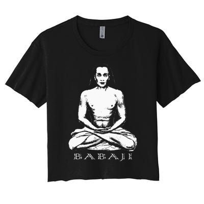 Mahavatar Babaji Guru Ascended Master Meditation Women's Crop Top Tee