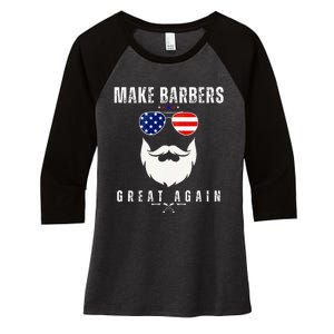 Make Barbers Great Again 2024 For Barbers Women's Tri-Blend 3/4-Sleeve Raglan Shirt