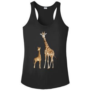 Mama & Baby Giraffe Wildlife Ladies PosiCharge Competitor Racerback Tank