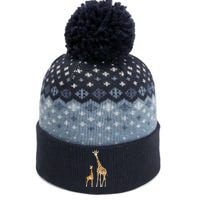 Mama & Baby Giraffe Wildlife The Baniff Cuffed Pom Beanie