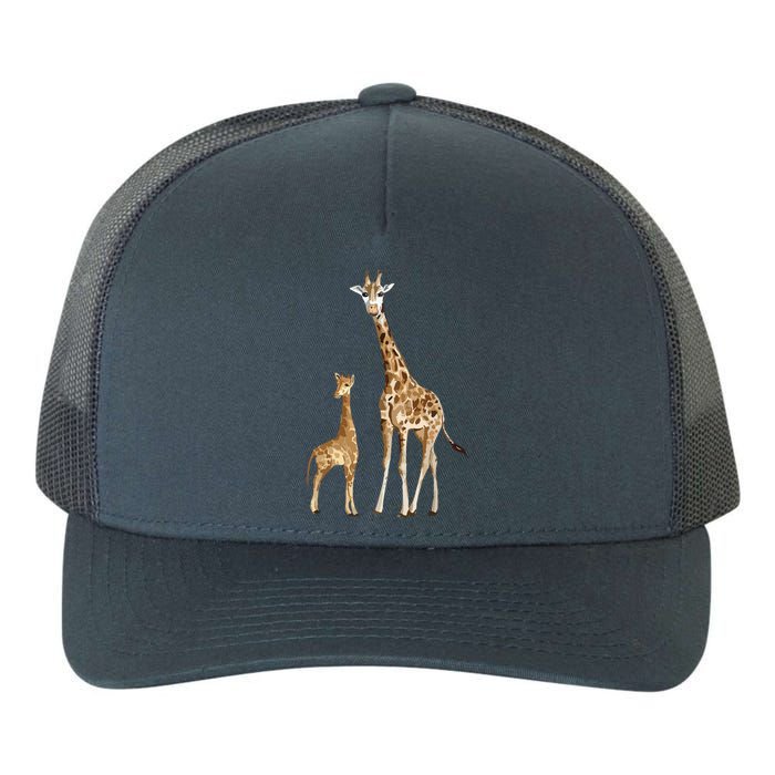 Mama & Baby Giraffe Wildlife Yupoong Adult 5-Panel Trucker Hat