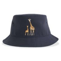 Mama & Baby Giraffe Wildlife Sustainable Bucket Hat