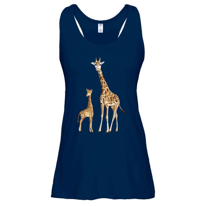 Mama & Baby Giraffe Wildlife Ladies Essential Flowy Tank