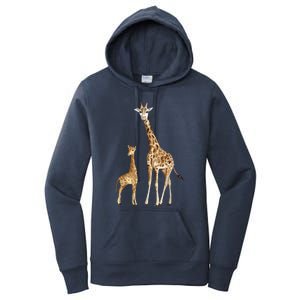 Mama & Baby Giraffe Wildlife Women's Pullover Hoodie