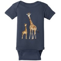 Mama & Baby Giraffe Wildlife Baby Bodysuit