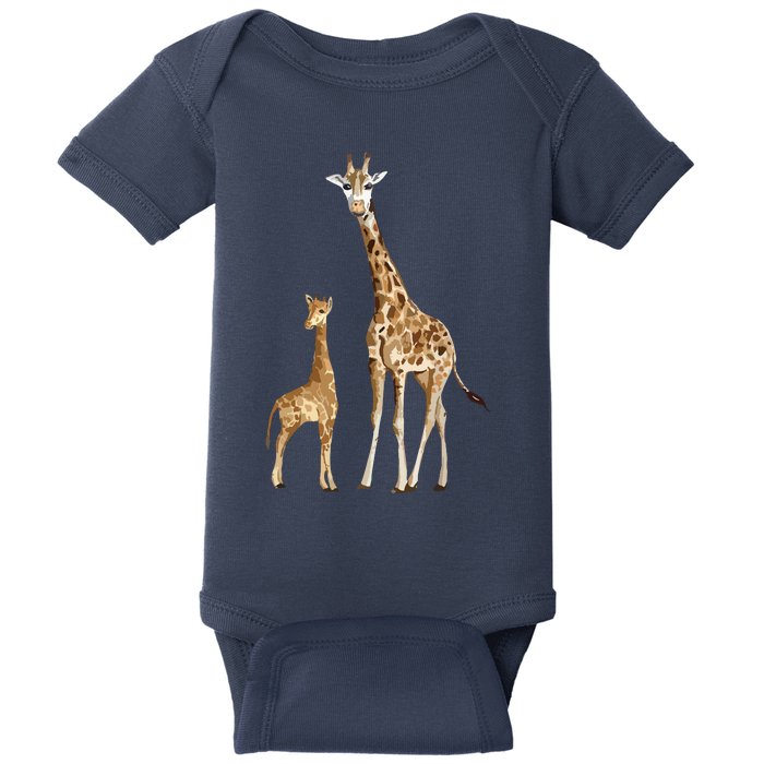 Mama & Baby Giraffe Wildlife Baby Bodysuit