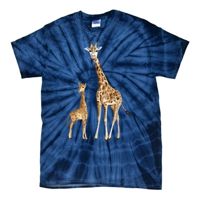 Mama & Baby Giraffe Wildlife Tie-Dye T-Shirt