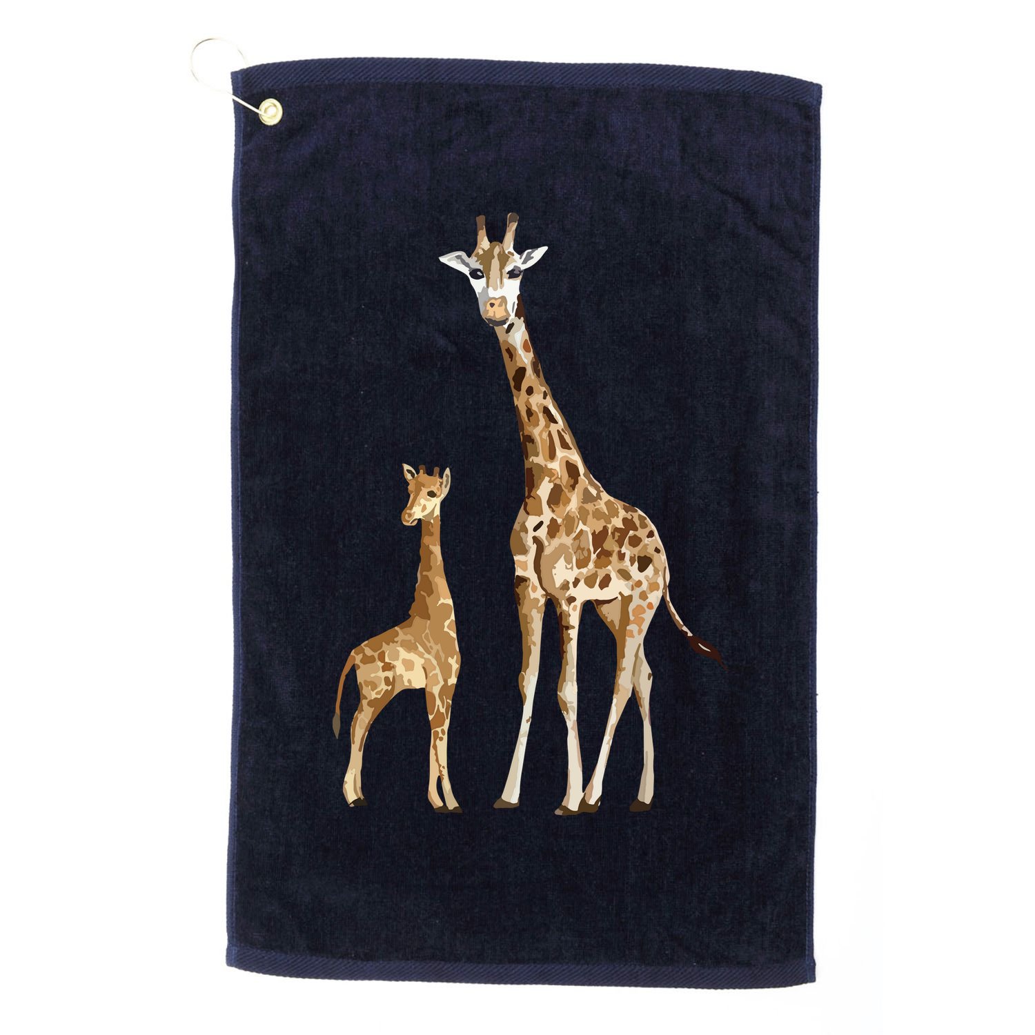Mama & Baby Giraffe Wildlife Golf Towel