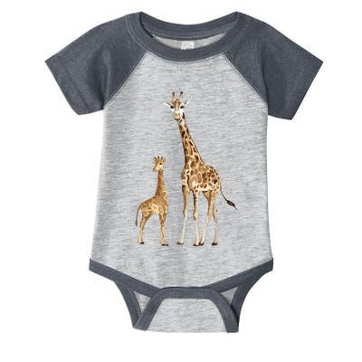 Mama & Baby Giraffe Wildlife Infant Baby Jersey Bodysuit