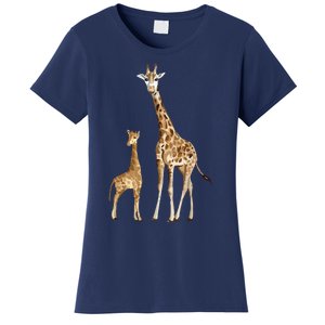 Mama & Baby Giraffe Wildlife Women's T-Shirt