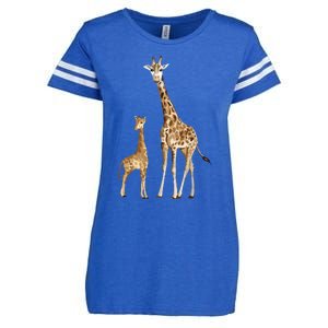 Mama & Baby Giraffe Wildlife Enza Ladies Jersey Football T-Shirt