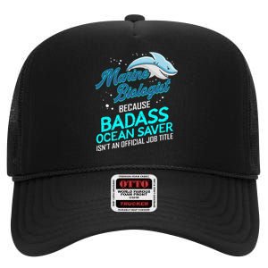 Marine Biologist Gift Marine Biology Ocean Scientist Shark High Crown Mesh Back Trucker Hat