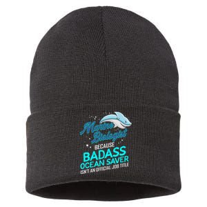 Marine Biologist Gift Marine Biology Ocean Scientist Shark Sustainable Knit Beanie